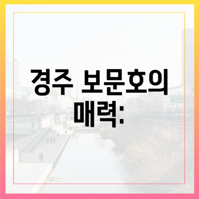 경주 보문호의 매력: