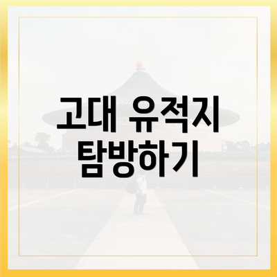 고대 유적지 탐방하기