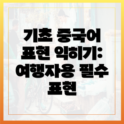 기초 중국어 표현 익히기: 여행자용 필수 표현