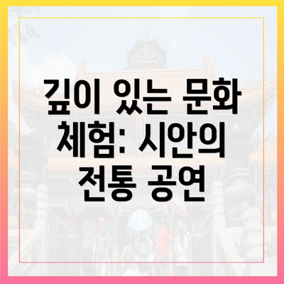 깊이 있는 문화 체험: 시안의 전통 공연
