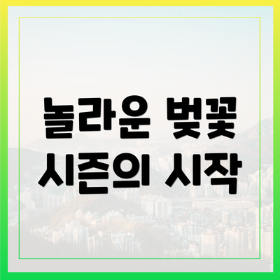 놀라운 벚꽃 시즌의 시작