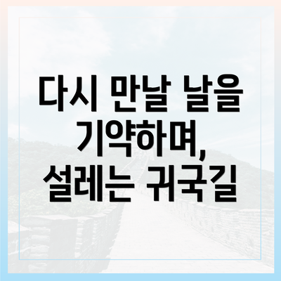 다시 만날 날을 기약하며, 설레는 귀국길