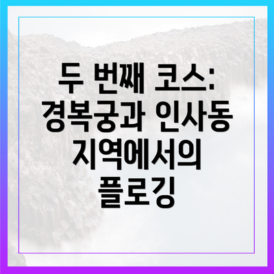두 번째 코스: 경복궁과 인사동 지역에서의 플로깅