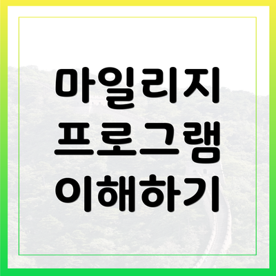 마일리지 프로그램 이해하기