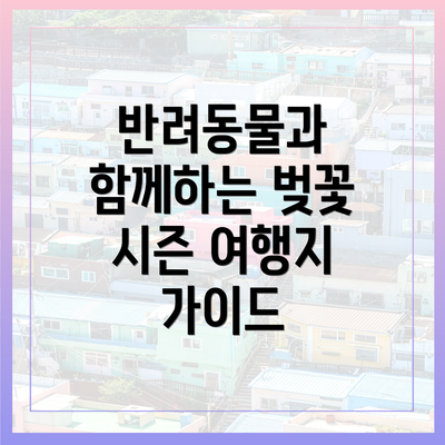 반려동물과 함께하는 벚꽃 시즌 여행지 가이드