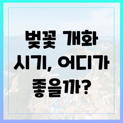 벚꽃 개화 시기, 어디가 좋을까?