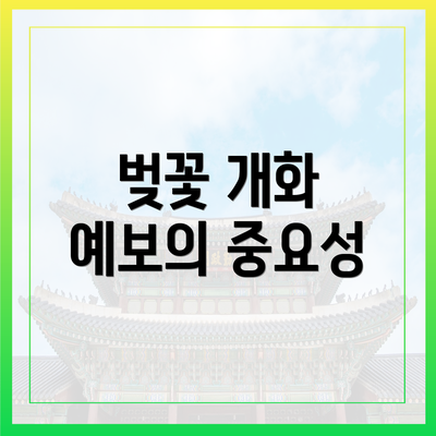 벚꽃 개화 예보의 중요성