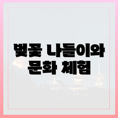 벚꽃 나들이와 문화 체험