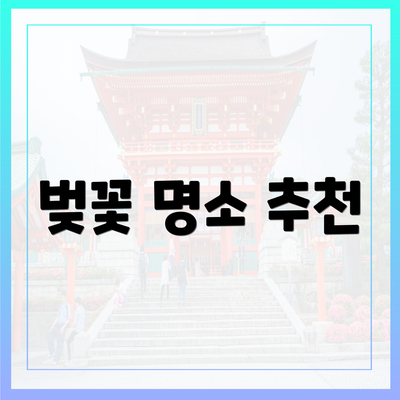 벚꽃 명소 추천