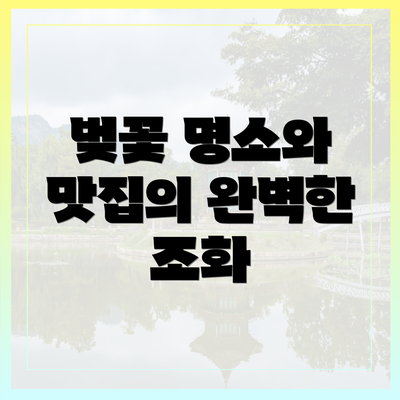 벚꽃 명소와 맛집의 완벽한 조화