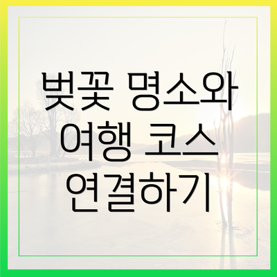 벚꽃 명소와 여행 코스 연결하기