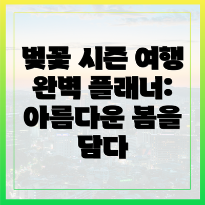 벚꽃 시즌 여행 완벽 플래너: 아름다운 봄을 담다