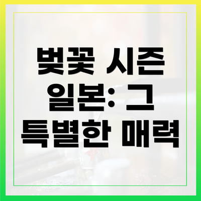 벚꽃 시즌 일본: 그 특별한 매력