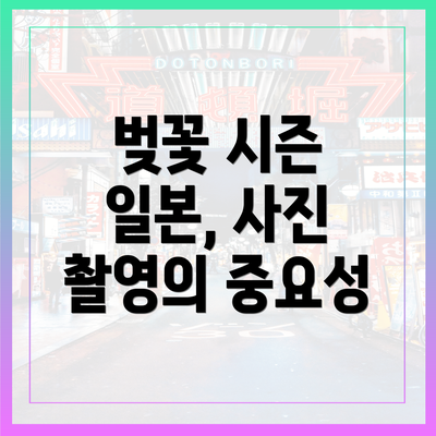 벚꽃 시즌 일본, 사진 촬영의 중요성