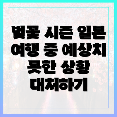 벚꽃 시즌 일본 여행 중 예상치 못한 상황 대처하기