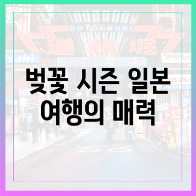 벚꽃 시즌 일본 여행의 매력