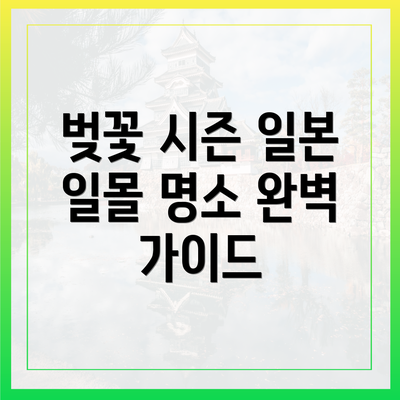 벚꽃 시즌 일본 일몰 명소 완벽 가이드