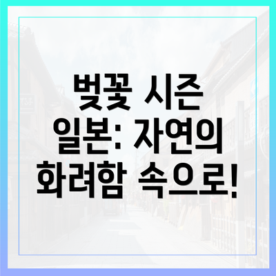 벚꽃 시즌 일본: 자연의 화려함 속으로!