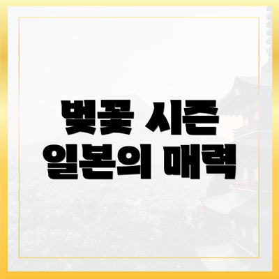 벚꽃 시즌 일본의 매력