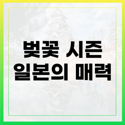 벚꽃 시즌 일본의 매력