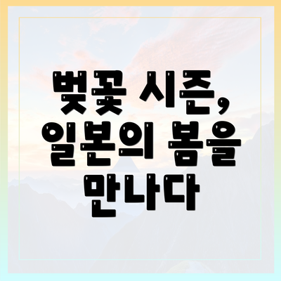 벚꽃 시즌, 일본의 봄을 만나다