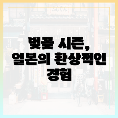 벚꽃 시즌, 일본의 환상적인 경험