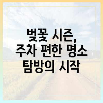 벚꽃 시즌, 주차 편한 명소 탐방의 시작
