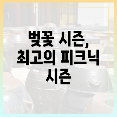 벚꽃 시즌, 최고의 피크닉 시즌