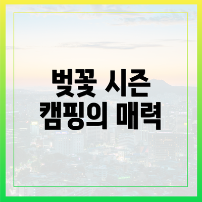 벚꽃 시즌 캠핑의 매력