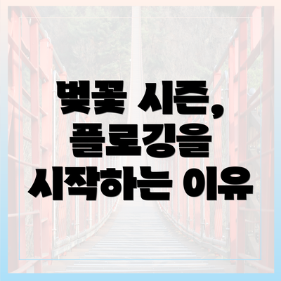 벚꽃 시즌, 플로깅을 시작하는 이유