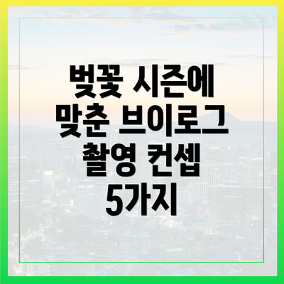 벚꽃 시즌에 맞춘 브이로그 촬영 컨셉 5가지
