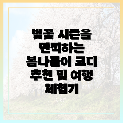 벚꽃 시즌을 만끽하는 봄나들이 코디 추천 및 여행 체험기