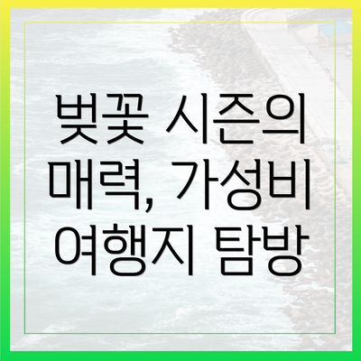 벚꽃 시즌의 매력, 가성비 여행지 탐방