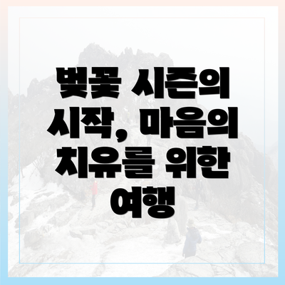 벚꽃 시즌의 시작, 마음의 치유를 위한 여행