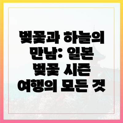 벚꽃과 하늘의 만남: 일본 벚꽃 시즌 여행의 모든 것