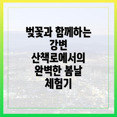 벚꽃과 함께하는 강변 산책로에서의 완벽한 봄날 체험기