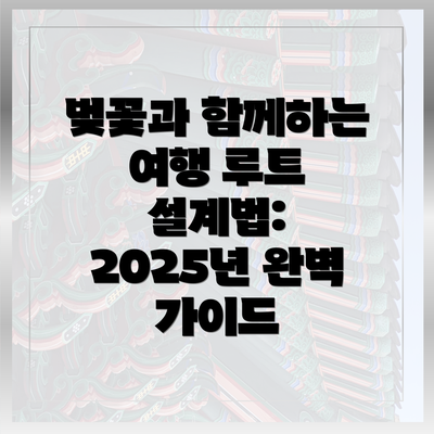 벚꽃과 함께하는 여행 루트 설계법: 2025년 완벽 가이드