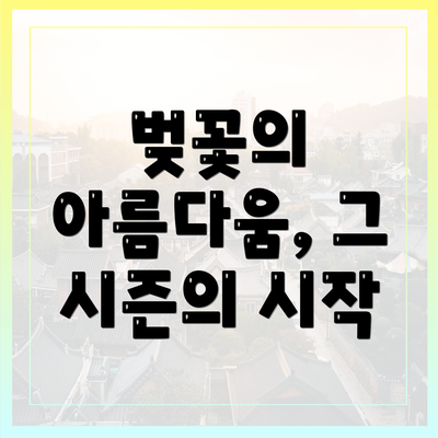 벚꽃의 아름다움, 그 시즌의 시작