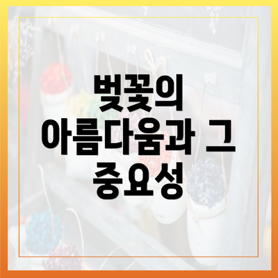 벚꽃의 아름다움과 그 중요성