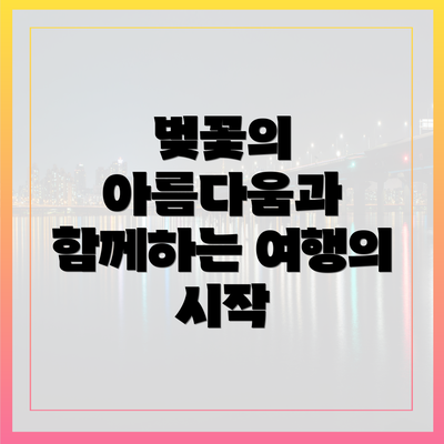 벚꽃의 아름다움과 함께하는 여행의 시작