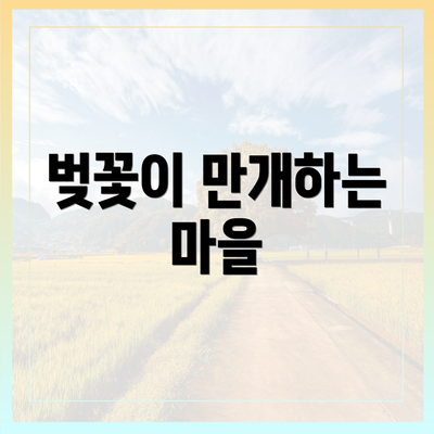 벚꽃이 만개하는 마을