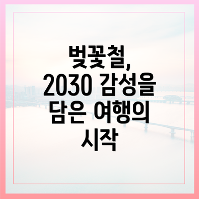 벚꽃철, 2030 감성을 담은 여행의 시작