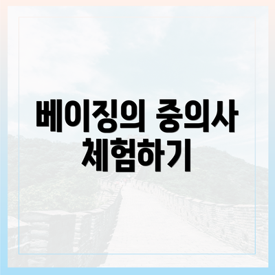 베이징의 중의사 체험하기