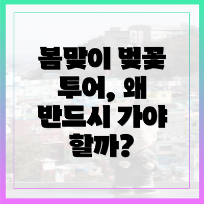 봄맞이 벚꽃 투어, 왜 반드시 가야 할까?