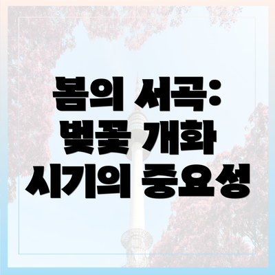 봄의 서곡: 벚꽃 개화 시기의 중요성