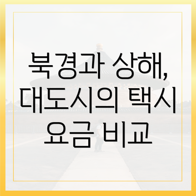 북경과 상해, 대도시의 택시 요금 비교