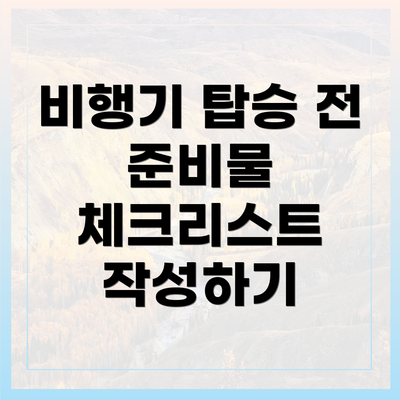 비행기 탑승 전 준비물 체크리스트 작성하기