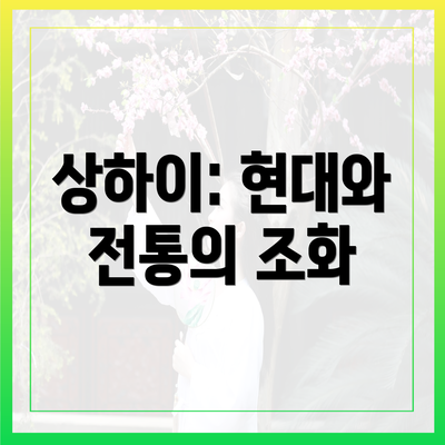 상하이: 현대와 전통의 조화
