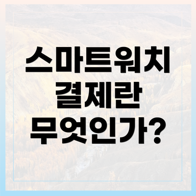 스마트워치 결제란 무엇인가?