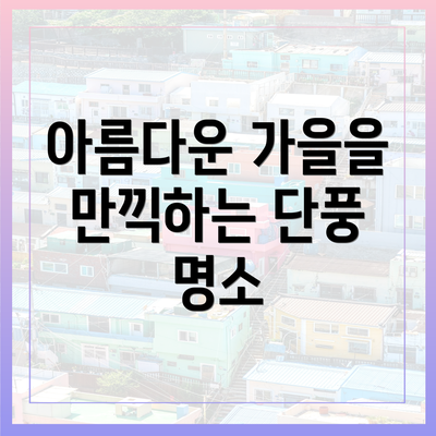 아름다운 가을을 만끽하는 단풍 명소